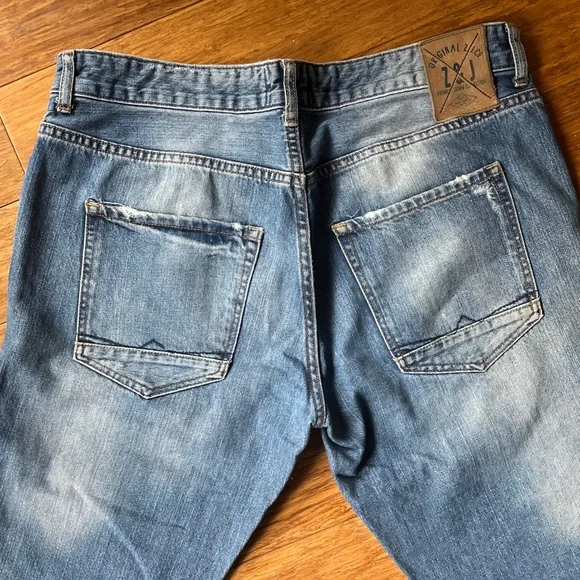 Men's Zara Blue Distressed Jeans - Picture 6 of 7